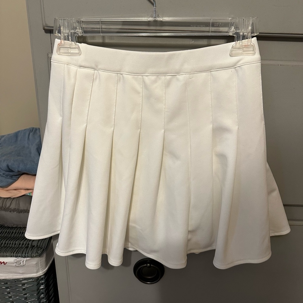 White Pleated Skirt